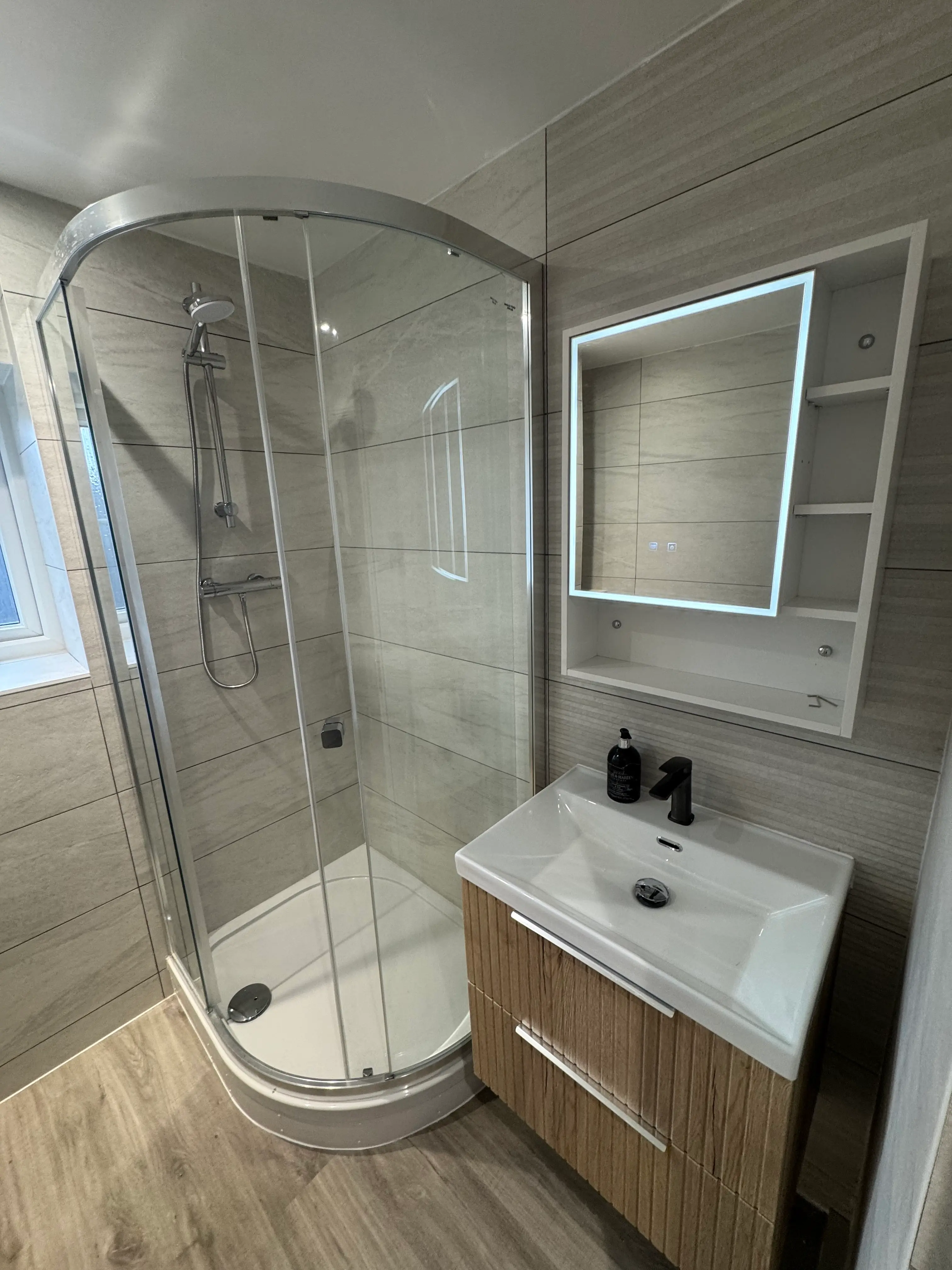 Bathroom after renovation in Canary Wharf